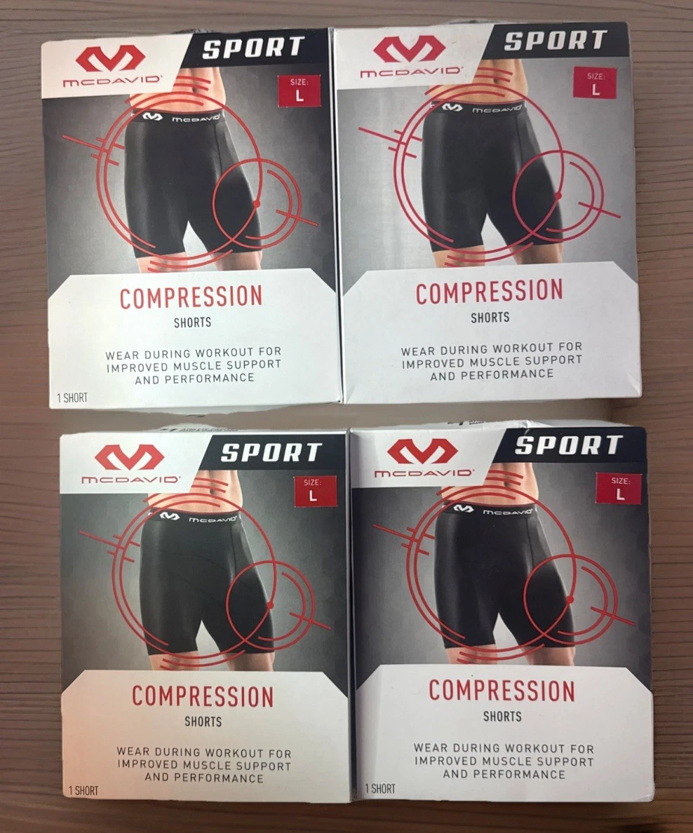 4 X McDavid Compression Shorts Men's Black New Size Large L