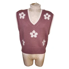 Daisy floral v neck vest floral Love tree size Large