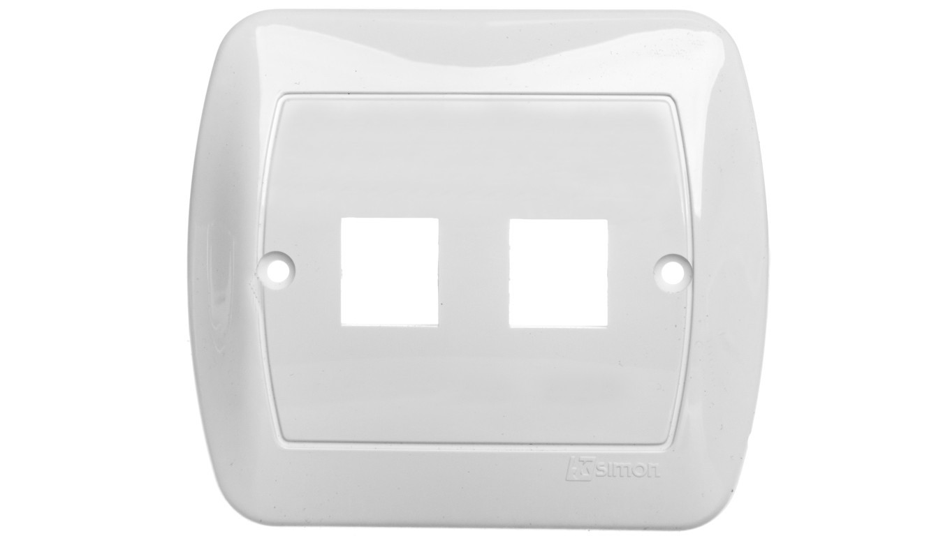 Simon Akord Cover for double RJ telecommunications socket, flat, white PL /T2UK