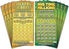 Prank Gag Lottery Tickets - 8 Total Tickets, 4 of Each Winning Ticket Design, Th