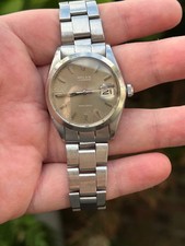 Vintage Rolex Oysterdate Precision 6694 Grey Dial Manual Wind 34mm Watch