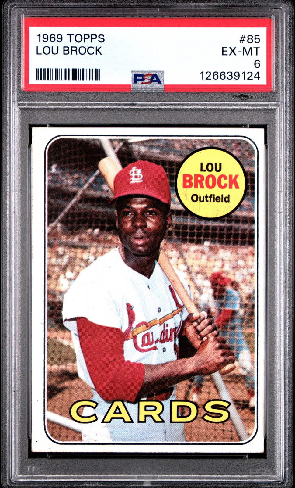 1969 TOPPS #85 LOU BROCK PSA 6