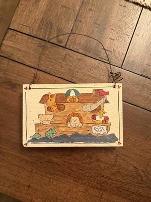 Vintage Wooden Sign Noah Ark  5.5x3.5