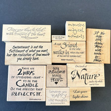 Sentiment Phrases Uplifting Words LOT of 11 Rubber Stamps 1
