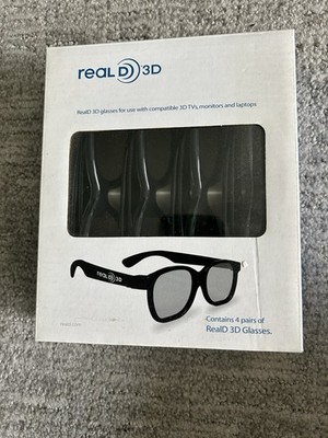 REALD 3D Glasses Compatible with 3D TV 's, Monitors, And Laptops. New  Sealed Lo