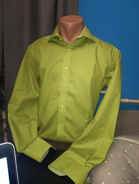 Men ETERNA Shirt Green Cotton M