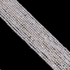 Natural White Moonstone Gemstone Round Micro Faceted Beads 2.5-3 mm Strand 12.5"