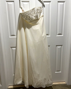Alfred Angelo Strapless Ivory Satin A-Line Wedding Dress 22W Beaded 1505W