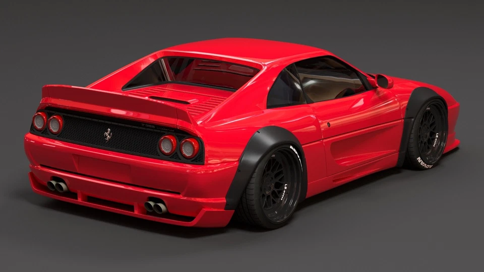 1:24 Ferrari F355 LB Widebody Kit with Wheels Transkit For 355 Fujimi & Diecast - Image 3 of 4
