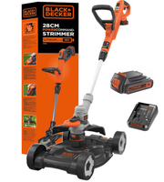 Black&Decker 3In1- Akku-Rasentrimmer RasenmäHer Kantenschneider + Akku STC18