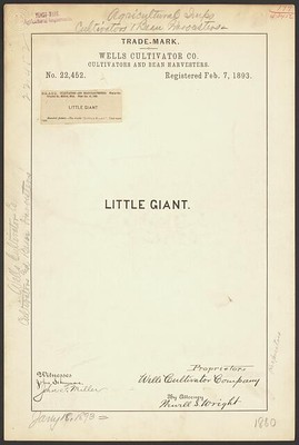 Wells Cultivator Co. for Little Giant. brand Cultivators and Bean Harvesters