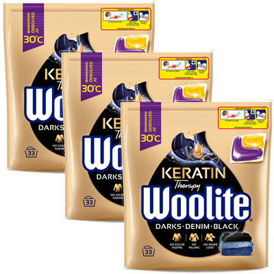 WOOLITE BLACK WASCHKAPSELN SET SCHWARZ MIT KERATIN 3X33 =99 STÜCK