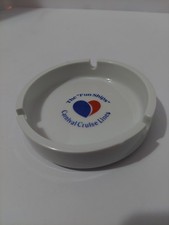 Vintage Carnival Cruise Ashtray Ceramic Cigarette Smoking Trinket Dish Fun Ship
