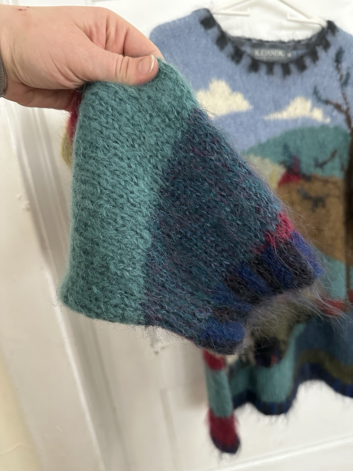 Icelandic Design Wool Blend Pullover sweater Natu… - image 10