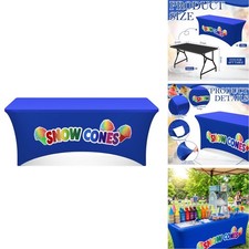 6ft Snow Cones Concession Stand Tablecloth Stretch Spandex Fitted Table Cover