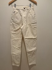 Lee Jeans Womens 8 White High Waist Tapered Leg Denim Pants Vintage 90s READ