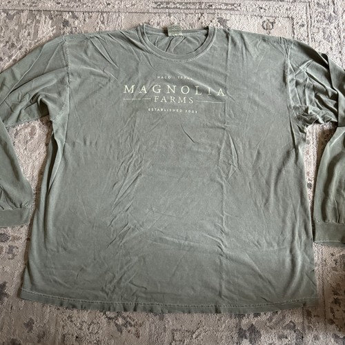 Magnolia Farms Long Sleeve Shirt Size 2XL Olive Green Waco Texas Fixer Upper