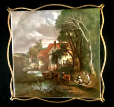 Dessous de plat céramique Vintage Ancien Villeroy et Boch? 17cm Vache Barque TBE