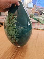 Vintage Murano Style Heavy Handblown Glass Swirl Art Vase Thick Gorgeous Design