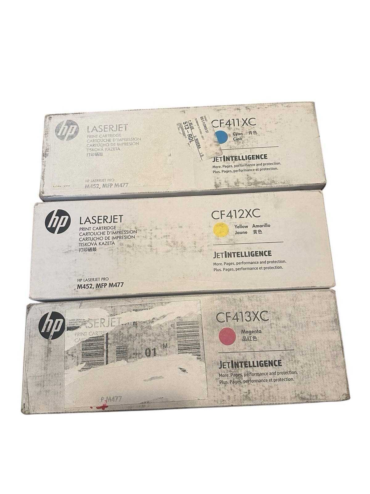 HP 410X High Yield LaserJet Toner Set - CF411XC CF412XC CF413XC - New OEM-image