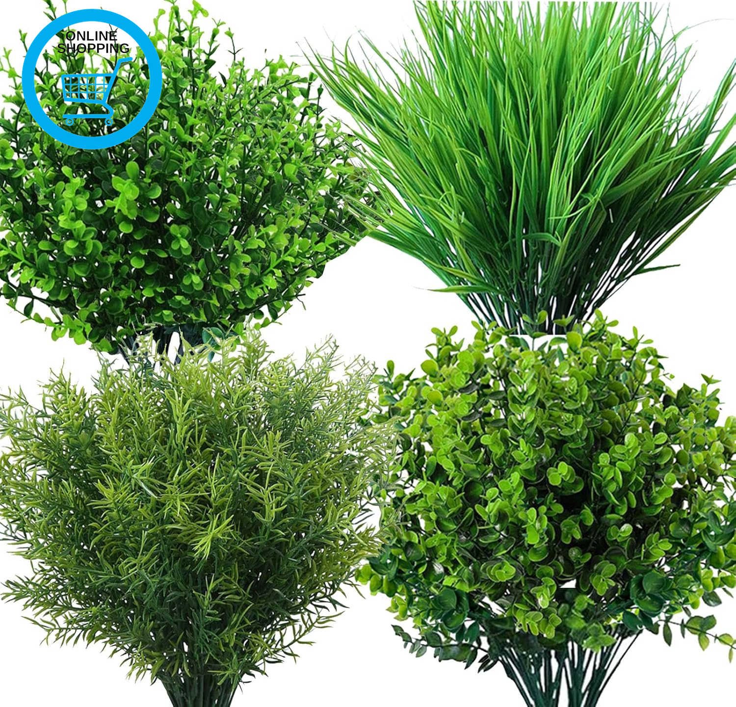 12 Bundles Artificial Flowers,Artificial Plants Outdoor UV Resistant Shrubs Plan