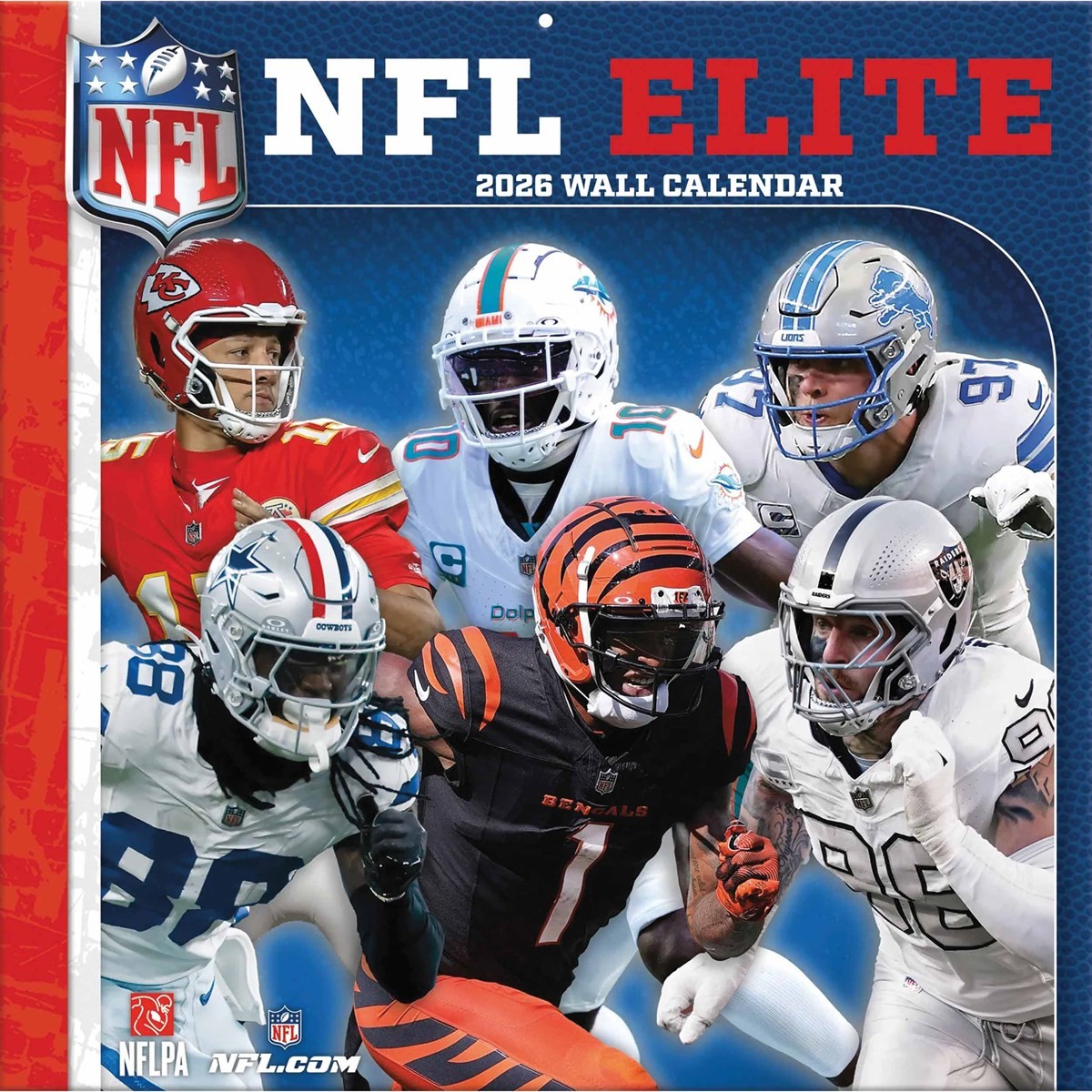 NFL Elite Calendar 2026, Wall Calendars, Month To View, Sports, Gift