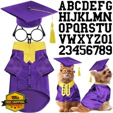 Huhumy 5 Pcs Dog Graduation Costume Set Include 2026 Pet Graduation Gown with...