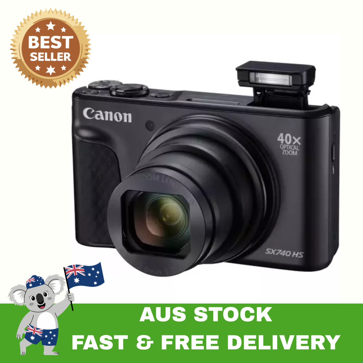 Canon PowerShot SX740 HS 21.1MP Point & Shoot Camera - Black for
