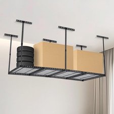 Garage Storage Rack 4X8 Ft Overhead Ceiling Mounted Storage Racks Adjustable Gar