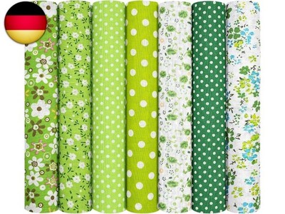 7 Stück Baumwollstoff 50 x 50 cm, 100% Baumwolle Quadrate Patchwork, 