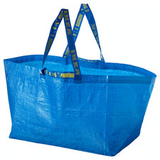 IKEA: Borsa Shopping GRANDE, blu, 21 3/4x14 1/2x13 3/4"/19 galloni, 55 libbre nuova TAG