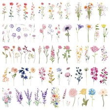 79 PCS Flower Temporary Tattoos Adult, Floral Tattoos Temporary Realistic