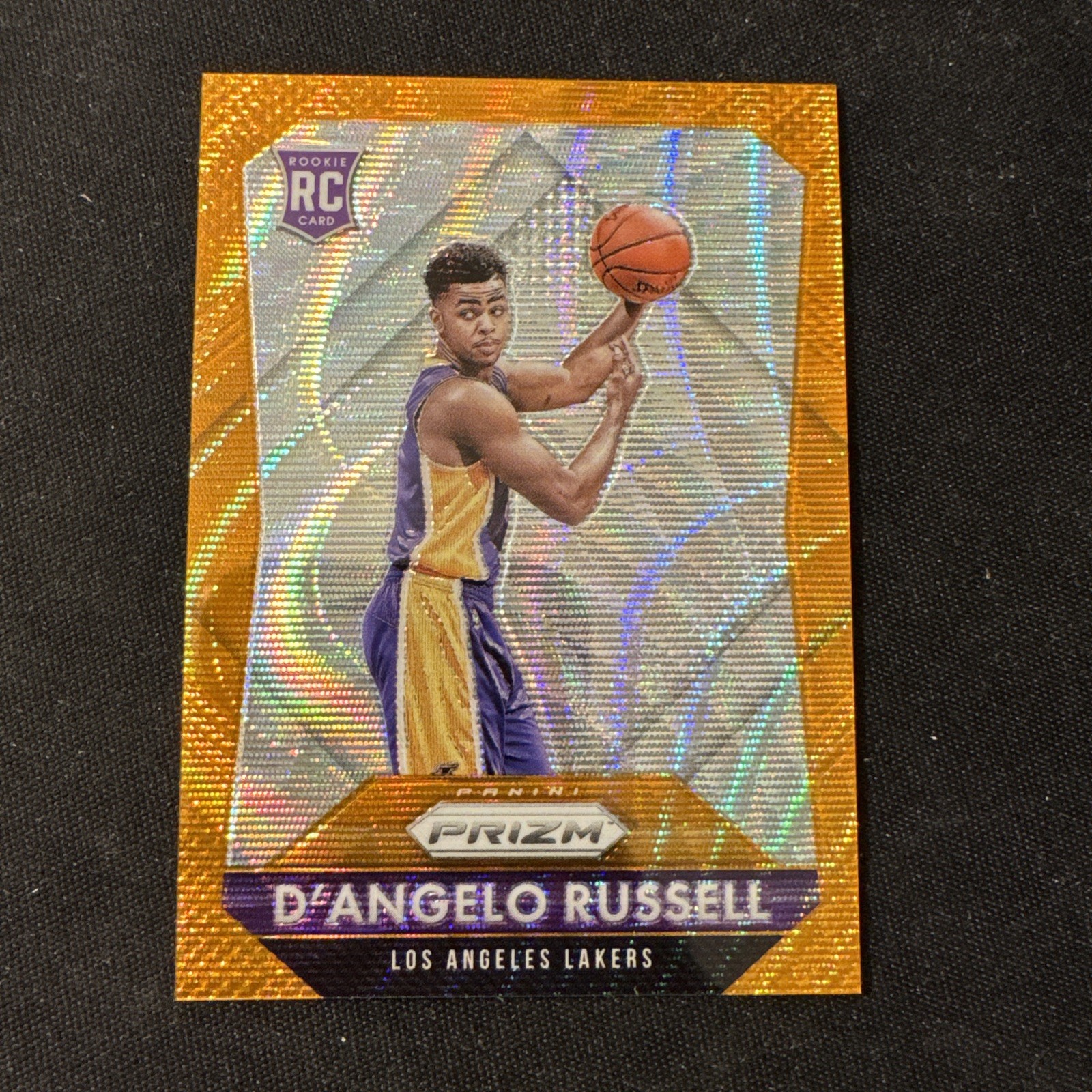 2015-16 PRIZM BASKETBALL D'ANGELO RUSSELL #322 ORANGE WAVE PRIZM ROOKIE MINT NEW