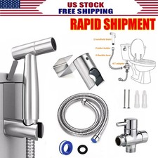 Toilet Shattaf Adapter Hose Bidet Spray Stainless Steel Handheld Shower Head US