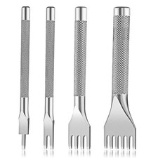 Leather Stitching Punch, 1/2/4/6 Prong Leather Hole Punch Tool, White Steel L...
