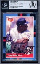 Kirby Puckett Beckett BAS Signed 1988 Donruss Bonus MVP's Autograph