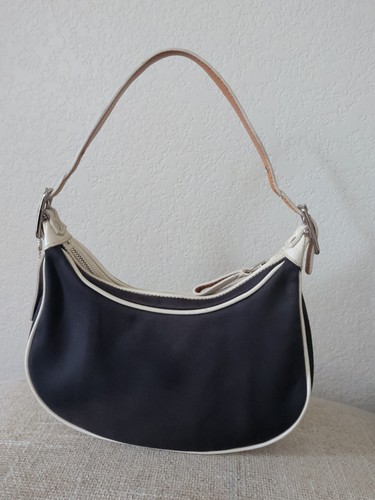 Vintage Y2K Coach Blue & White Demi Hobo Crescent Pin… - Gem