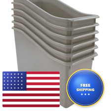 Teacher Created Resources Gray Plastic Book Bin 6-Pack Tcr2088748