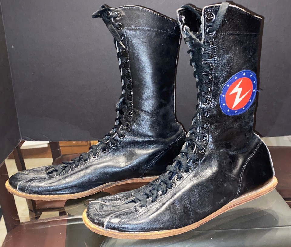 Vintage Everlast BLACK Hightop BOXING BOOTS Sz 10 Very Good PreOwned