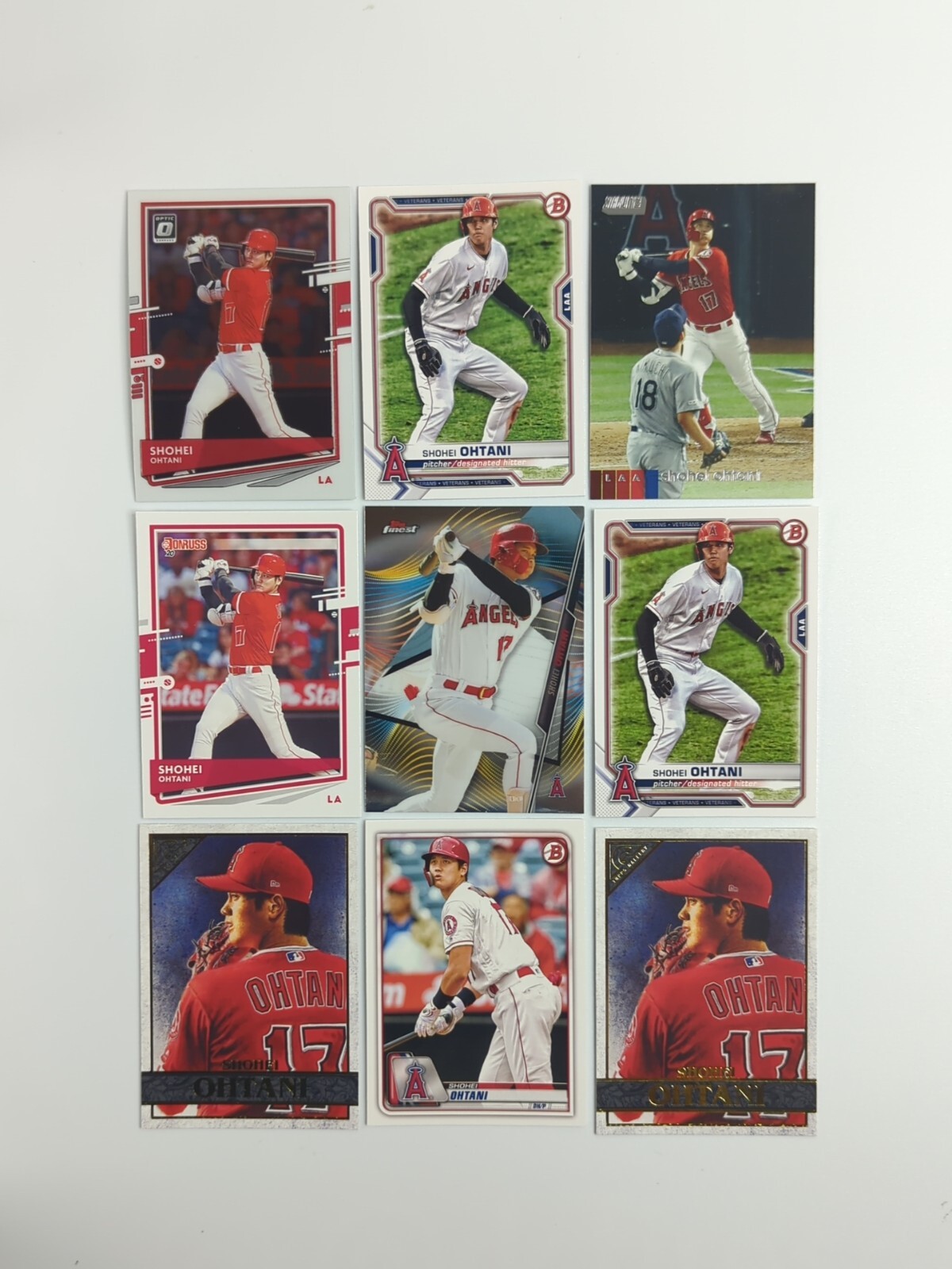 Shohei Ohtani Lot Of 9 Cards Featuring Topps & Panini Collectibles As LA Angels Star Player