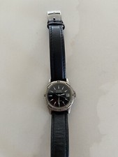 GUESS Waterpro Womens Analog Watch Date Silver Tone Black Dial 27mm Works Great