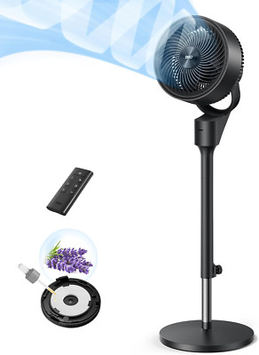 Fan for Bedroom, 80° Oscillating Standing Fan, 25Db Quiet, 80Ft Pedestal Fans fo