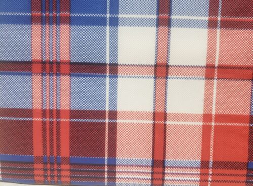 EcoVinyl Peva Kitchen Tablecloth, 52"x70" Oblong, RED, WHITE & BLUE PLAID,Kane - Picture 3 of 14