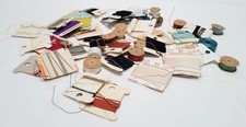 Vintage Lot of 52 Sewing Thread on Cards and Spools Assorted Colors - New  Used