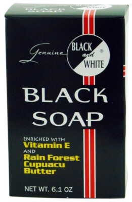 Schwarz-weiße schwarze Seife | Vitamin E | Regenwald Cupuacu Butter