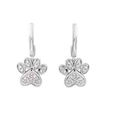 2Ct Round Cut Simulated Diamond Dog Paw Drop/Dangle Earring14k White Gold Plated