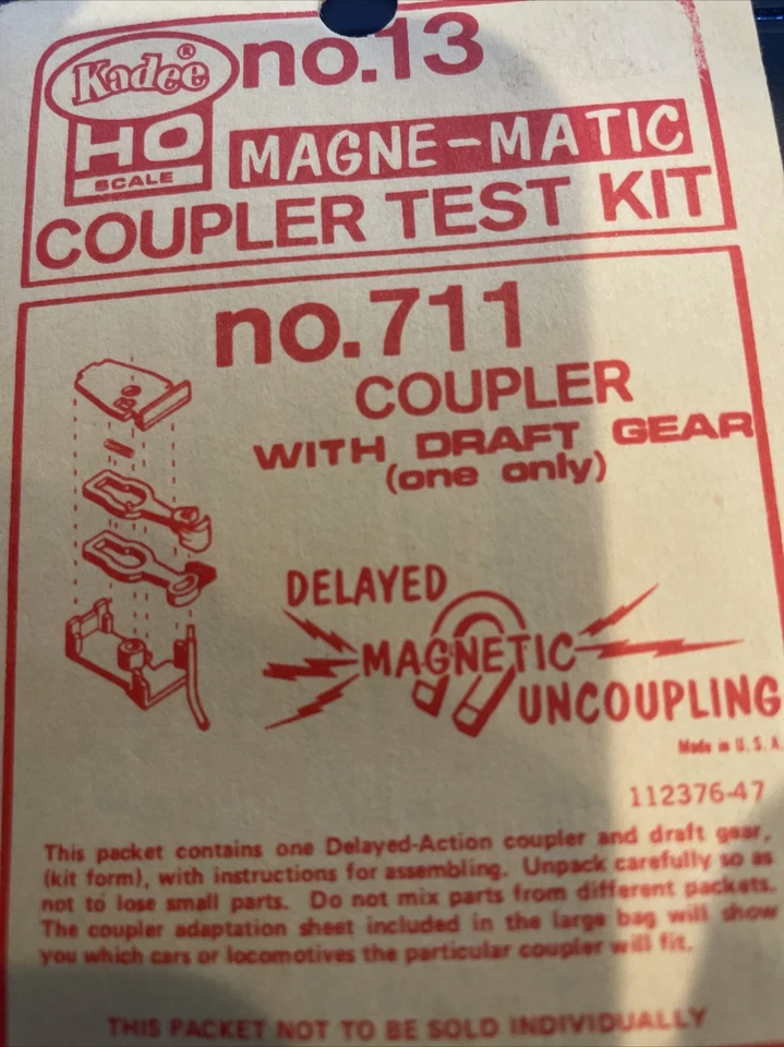 HO Scale Kadee #13 Magne-Matic Coupler TEST Kit w/Draft Gear Box Kadee HO NEW! - Image 2 of 3