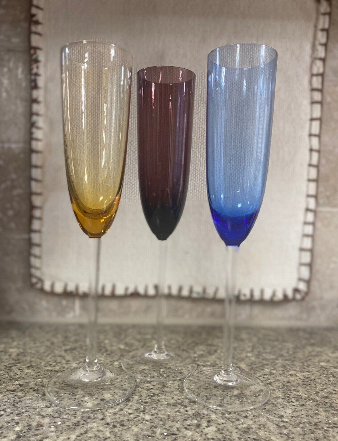 Lenox~Gems~Champagne Flutes~Three