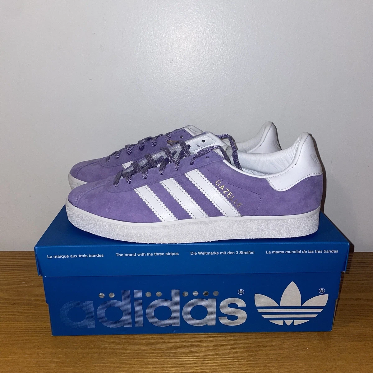 Baskets adidas Gazelle 85 lilas violet et blanc chaussures GY2530 hommes taille