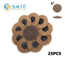 25PCS 3 inch Coarse Surface Conditioning Roll Lock Sanding Disc Pads Die Grinder